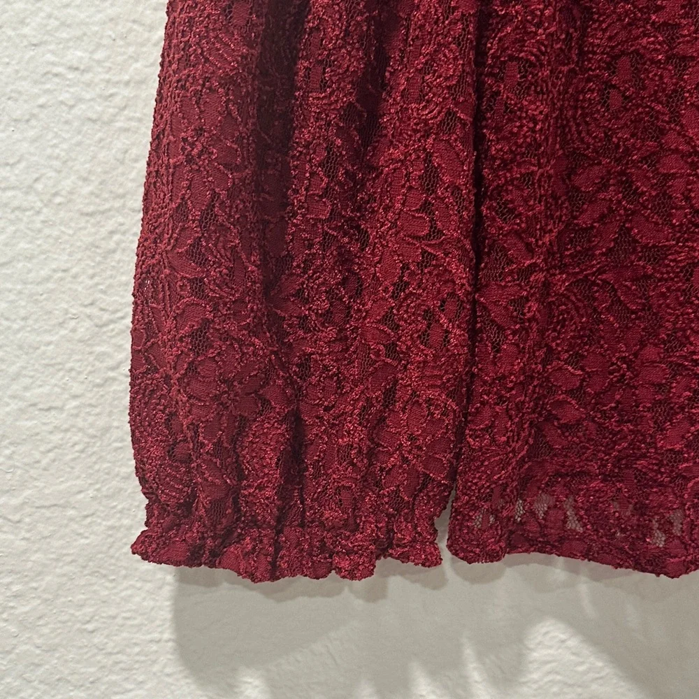 Free People Sweet Talker Floral Lace High Neck Puff Sleeve Blouse, Size S - Picture 13 of 16